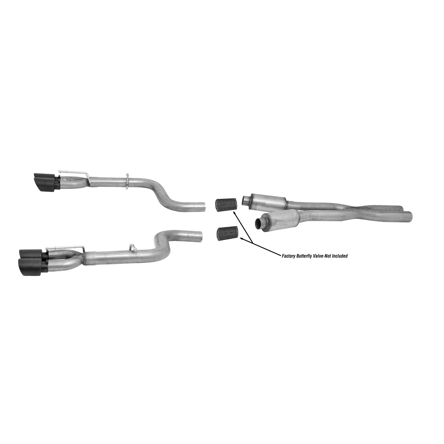 3in Black Ceramic Cat-Back Dual Exhaust w/4in Tip <br> 2015-2023 Dodge Challenger 6.4L,6.2L,5.7L