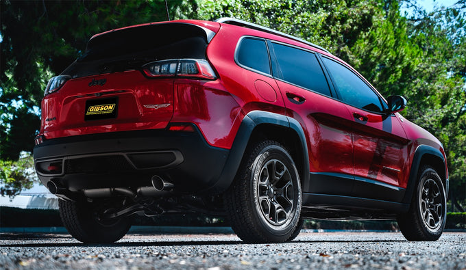 2.25in/2.5in Cat-Back Dual Split Exhaust w/4in Tip <br> 2019-2021 Jeep Cherokee 3.2L