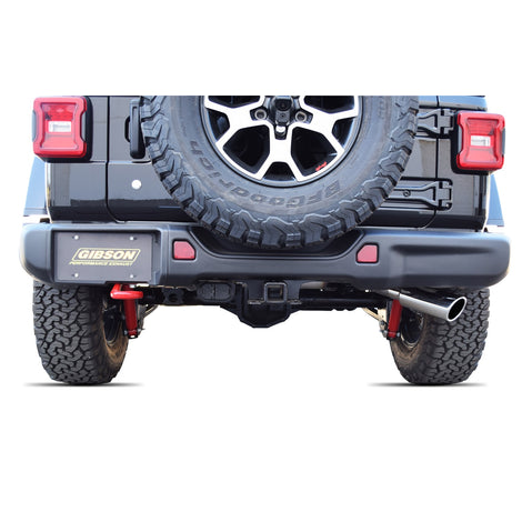 2.5in Stainless Cat-Back Single Exhaust w/4in Tip <br> 2018-2026 Jeep Wrangler 3.6L,2.0L,6.4L