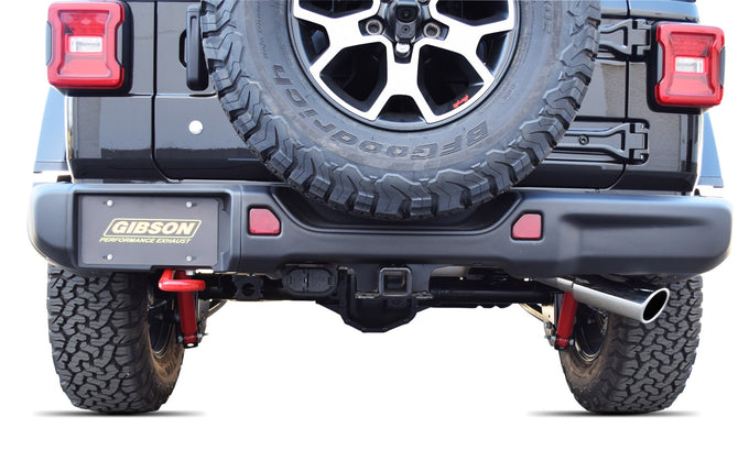 2.5in Stainless Cat-Back Single Exhaust w/4in Tip <br> 2018-2026 Jeep Wrangler 3.6L,2.0L,6.4L