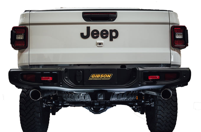 3in/2.5in Cat-Back Dual Split Exhaust w/4in Tip <br> 2020-2026 Jeep Gladiator 3.6L