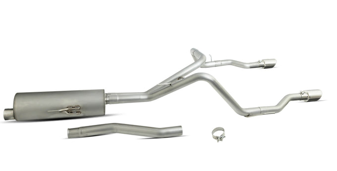 3in/2.5in Cat-Back Dual Split Exhaust w/4in Tip <br> 2020-2026 Jeep Gladiator 3.6L