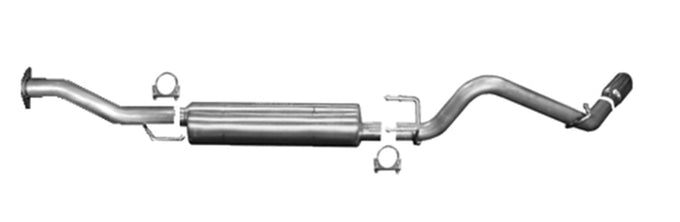 2.5in Stainless Cat-Back Single Exhaust w/4in Tip <br> 2016-2023 Toyota Tacoma 3.5L
