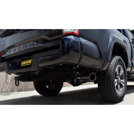2.5in Stainless Cat-Back Single Exhaust w/4in Tip <br> 2016-2023 Toyota Tacoma 3.5L