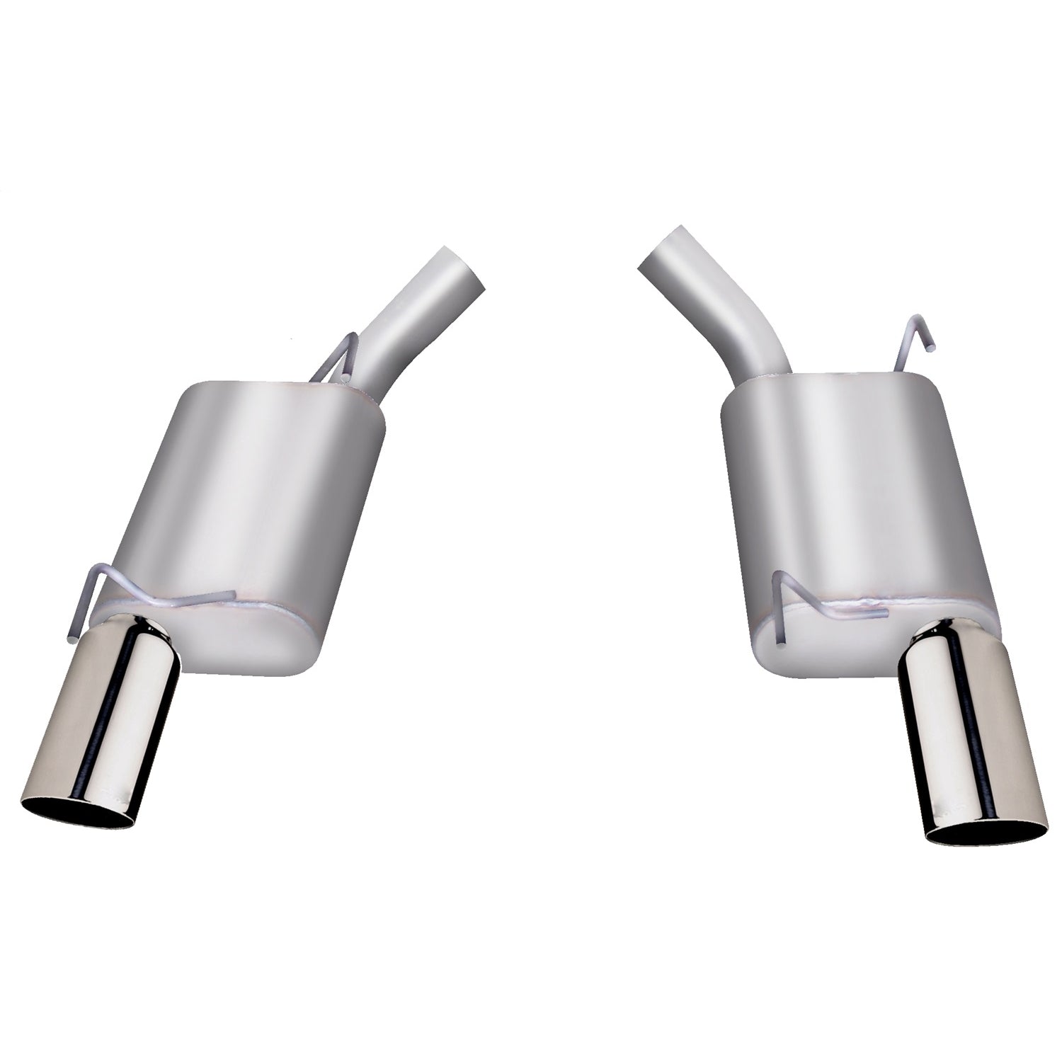 2.5in Axle-Back Dual Exhaust System, Stainless <br> 2005-2010 Ford Mustang 4.6L,5.4L