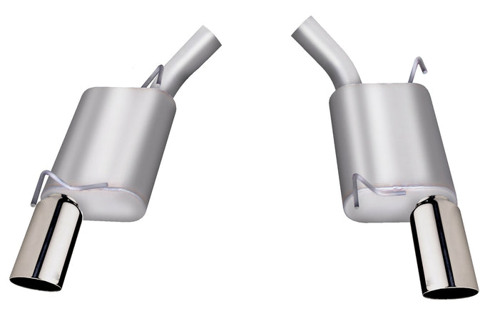 2.5in Axle-Back Dual Exhaust System, Stainless <br> 2005-2010 Ford Mustang 4.6L,5.4L