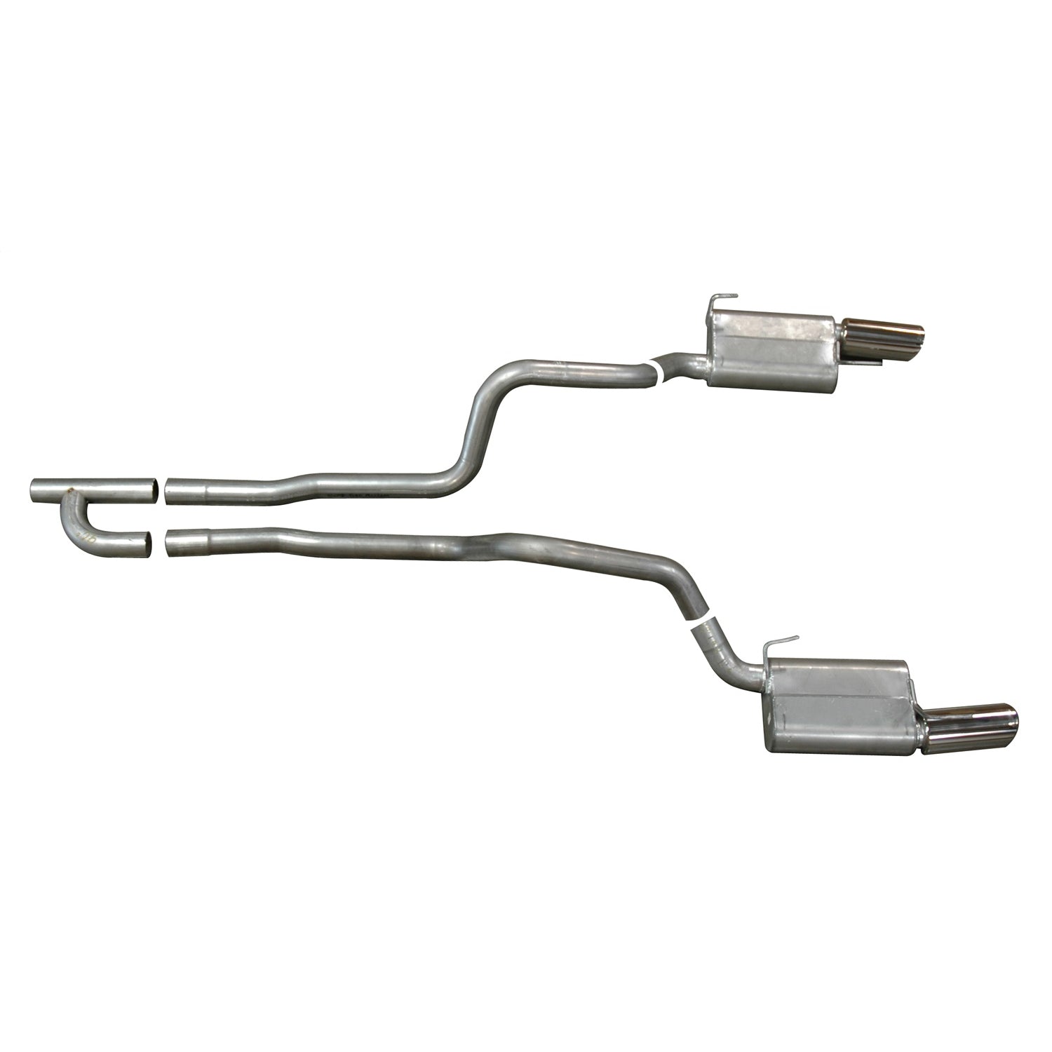 2.5in Stainless Cat-Back Dual Exhaust w/4in Tip <br> 2005-2010 Ford Mustang 4.0L