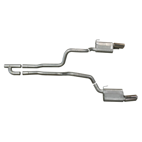 2.5in Stainless Cat-Back Dual Exhaust w/4in Tip <br> 2005-2010 Ford Mustang 4.0L