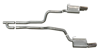 2.5in Stainless Cat-Back Dual Exhaust w/4in Tip <br> 2005-2010 Ford Mustang 4.0L