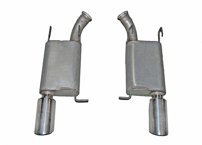 2.5in Axle-Back Dual Exhaust System, Stainless <br> 2011-2014 Ford Mustang 5.0L