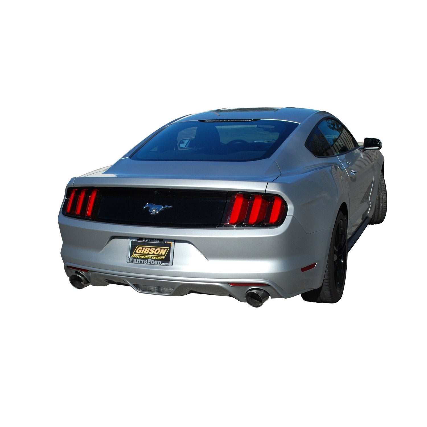 2.25in Stainless Cat-Back Dual Exhaust w/4in Tip <br> 2015-2023 Ford Mustang 2.3L