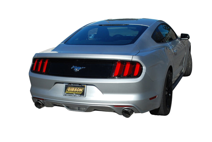 2.25in Stainless Cat-Back Dual Exhaust w/4in Tip <br> 2015-2023 Ford Mustang 2.3L