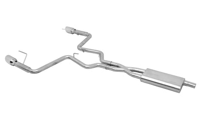 2.25in Stainless Cat-Back Dual Exhaust w/4in Tip <br> 2015-2023 Ford Mustang 2.3L