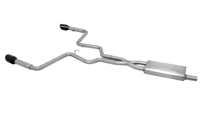 2.25in Black Ceramic Cat-Back Dual Exhaust w/4in Tip <br> 2015-2023 Ford Mustang 2.3L