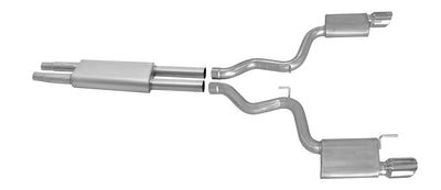 2.5in Stainless Cat-Back Dual Exhaust w/4.5in Tip <br> 2015-2017 Ford Mustang 3.7L