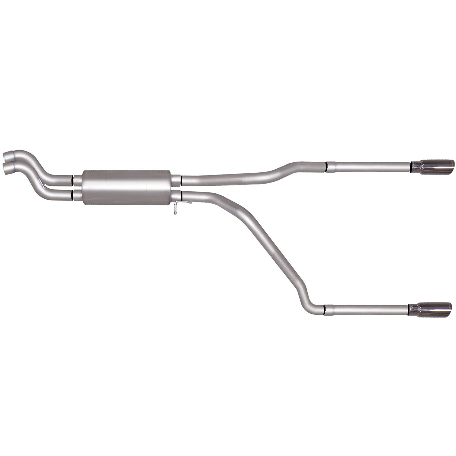 2.5in Cat-Back Dual Split Exhaust w/3.5in Tip <br> 01-06 Chevy Silverado GMC Sierra 2500 HD 6.0L,8.1L