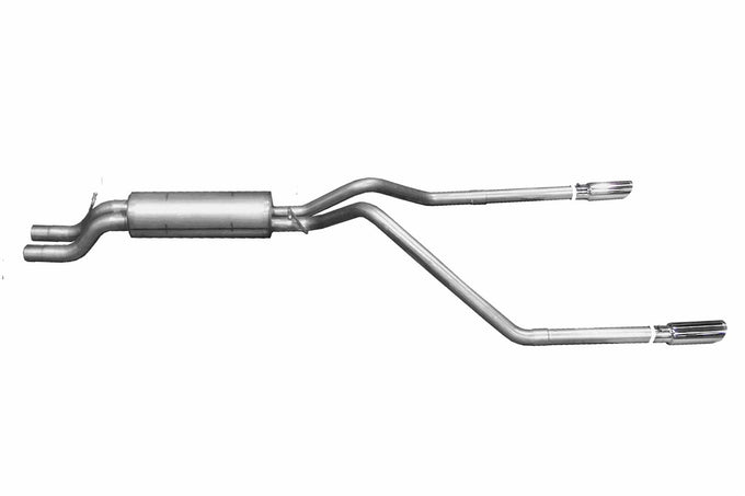 2.5in Cat-Back Dual Split Exhaust w/3.5in Tip <br> 01-06 Chevy Silverado GMC Sierra 2500 HD 6.0L