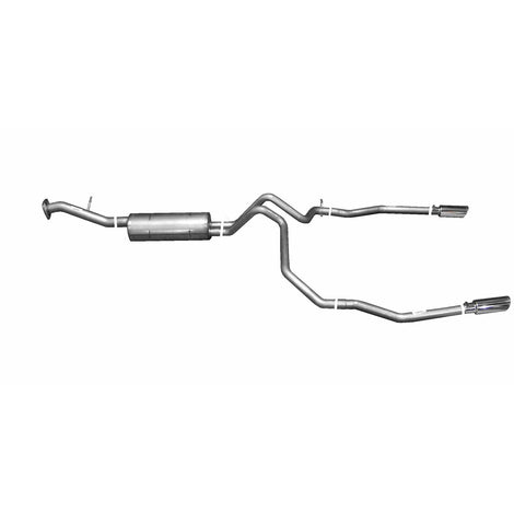 2.25in Cat-Back Dual Split Exhaust w/3.5in Tip <br> 02-06 Chevy Tahoe, GMC Yukon, Cadillac Escalade