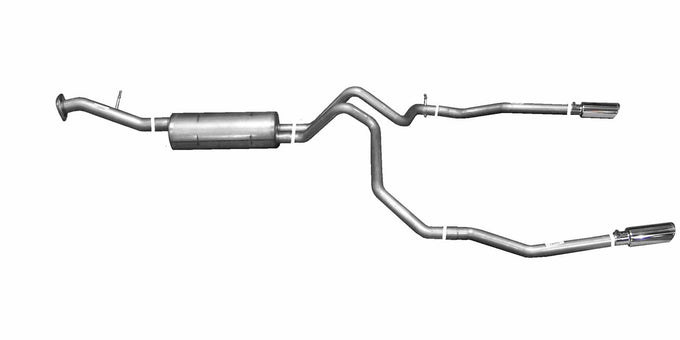 2.25in Cat-Back Dual Split Exhaust w/3.5in Tip <br> 02-06 Chevy Tahoe, GMC Yukon, Cadillac Escalade