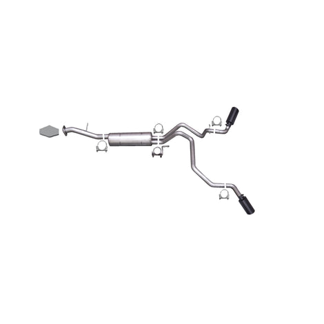 Black Elite Cat-Back Dual Extreme Exhaust <br> 07-12 Chevrolet Avalanche LS 5.3L
