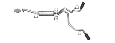 Black Elite Cat-Back Dual Extreme Exhaust <br> 07-12 Chevrolet Avalanche LS 5.3L
