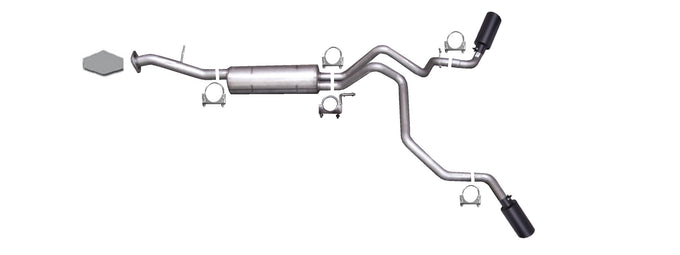 Black Elite Cat-Back Dual Extreme Exhaust <br> 07-12 Chevrolet Avalanche LS 5.3L