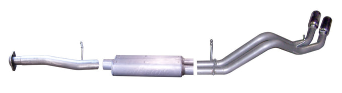 2.25in Cat-Back Dual Sport Exhaust w/3.5in Tip <br> 07-09 Chevy Silverado 1500 GMC Sierra 1500 4.8L,5.3L