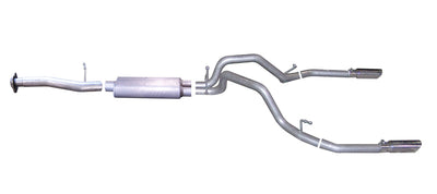 2.25in Cat-Back Dual Split Exhaust w/3.5in Tip <br> 07-09 Chevy Silverado 1500 GMC Sierra 1500 4.8L,5.3L