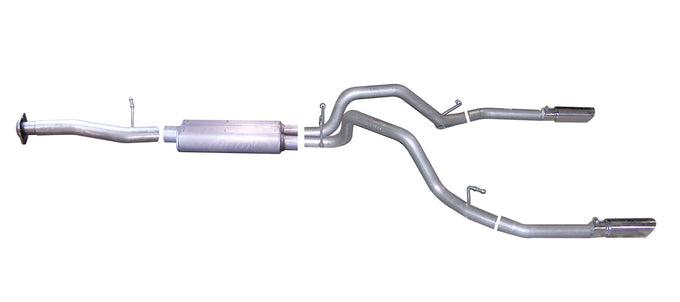 2.25in Cat-Back Dual Split Exhaust w/3.5in Tip <br> 07-09 Chevy Silverado 1500 GMC Sierra 1500 4.8L,5.3L