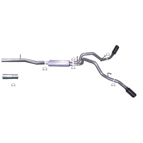 2.25in Cat-Back Dual Extreme Exhaust w/4in Tip <br> 10-13 Chevy Silverado 1500 GMC Sierra 1500