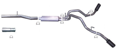 2.25in Cat-Back Dual Extreme Exhaust w/4in Tip <br> 10-13 Chevy Silverado 1500 GMC Sierra 1500