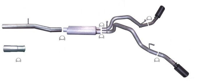 2.25in Cat-Back Dual Extreme Exhaust w/4in Tip <br> 10-13 Chevy Silverado 1500 GMC Sierra 1500