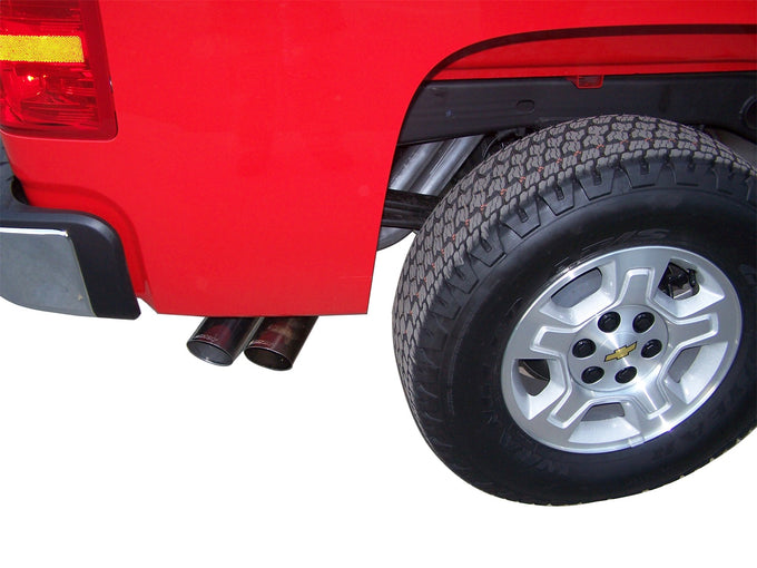 2.25in Cat-Back Dual Sport Exhaust w/4in Tip <br> 10-18 Chevy Silverado 1500 GMC Sierra 1500 4.8L,5.3L