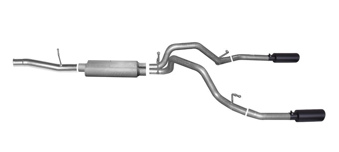 2.5in Cat-Back Dual Split Exhaust w/2.25in Tip <br> 10-18 Chevy Silverado 1500 GMC Sierra 1500 4.8L,5.3L