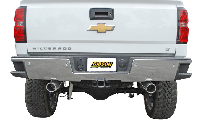 3in/2.25 in Cat-Back Dual Split Exhaust w/4in Tip <br> 14-18 Chevy Silverado 1500 GMC Sierra 1500 5.3L