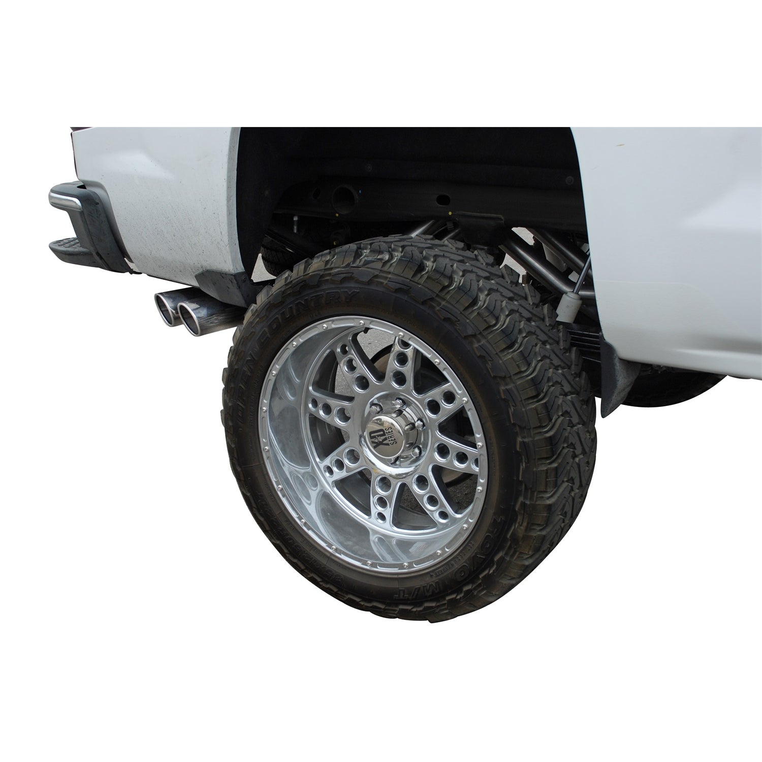 3in/2.25 in Cat-Back Dual Sport Exhaust w/4in Tip <br> 14-18 Chevy Silverado 1500 GMC Sierra 1500 5.3L