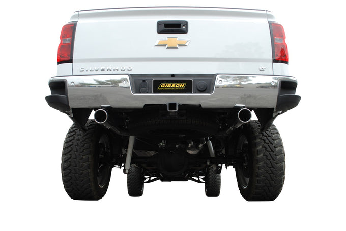 3in/2.25 in Cat-Back Dual Split Exhaust w/4in Tip <br> 14-18 Chevy Silverado 1500 GMC Sierra 1500 6.2L