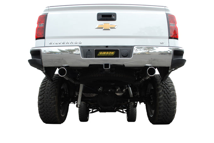 3in/2.25 in Cat-Back Dual Split Exhaust w/4in Tip <br> 14-18 Chevy Silverado 1500 GMC Sierra 1500 6.2L