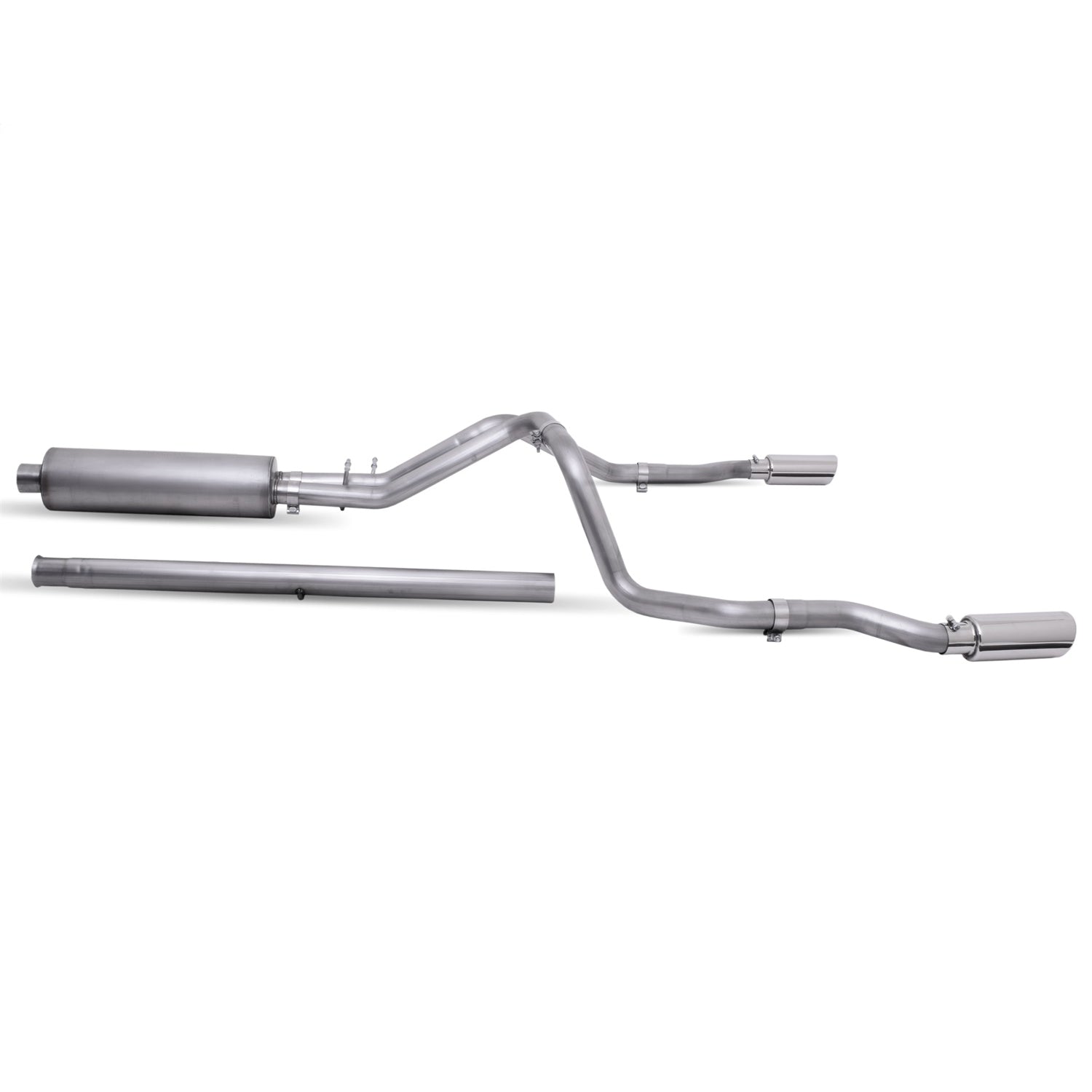 2.5in Cat-Back Dual Split Exhaust w/4in Tip <br> 19-25 Chevy Silverado GMC Sierra 1500 LD 5.3L,4.3L