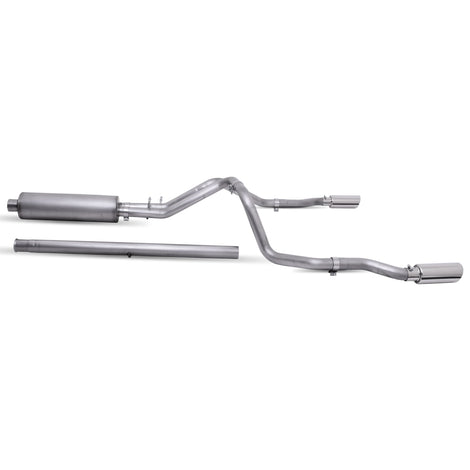 2.5in Cat-Back Dual Split Exhaust w/4in Tip <br> 19-25 Chevy Silverado GMC Sierra 1500 LD 5.3L,4.3L
