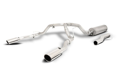 2.5in Cat-Back Dual Split Exhaust w/4in Tip <br> 21-25 Chevy Suburban, GMC Yukon XL 5.3L