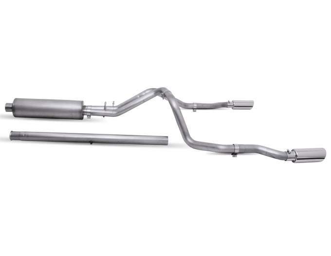 3in-2.5in Cat-Back Dual Split Exhaust w/4in Tip <br> 19-25 Chevy Silverado GMC Sierra 1500 LTD Limited