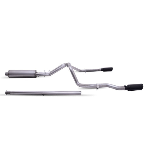 3in-2.5in Cat-Back Dual Split Exhaust w/4in Tip <br> 19-25 Chevy Silverado GMC Sierra 1500 LTD Limited