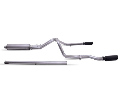 3in-2.5in Cat-Back Dual Split Exhaust w/4in Tip <br> 19-25 Chevy Silverado GMC Sierra 1500 LTD Limited