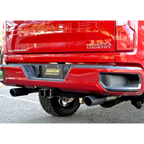 2.5in Cat-Back Dual Split Exhaust w/4in Tip <br> 21-26 GMC Sierra Chevy Silverado 2500 3500 HD 6.6L