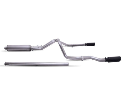 2.5in Cat-Back Dual Split Exhaust w/4in Tip <br> 21-26 GMC Sierra Chevy Silverado 2500 3500 HD 6.6L