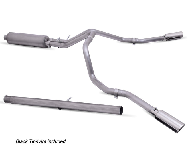 2.5in Cat-Back Dual Extreme Exhaust w/4in Tip <br> 21-26 GMC Sierra Chevy Silverado 2500 3500 HD 6.6L