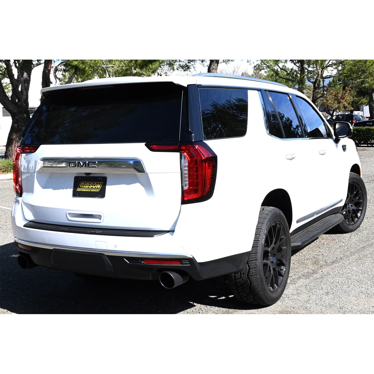 2.5in Cat-Back Dual Split Exhaust w/5in Tip <br> 21-25 GMC Yukon, Chevy Tahoe, Cadillac Escalade 6.2L
