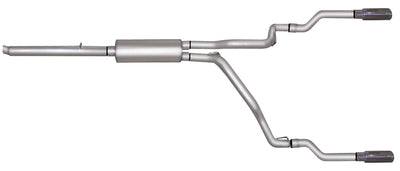 2.5in Cat-Back Dual Split Exhaust w/3.5in Tip <br> 05-11 Dodge Dakota, Mitsubishi Raider, Ram Dakota