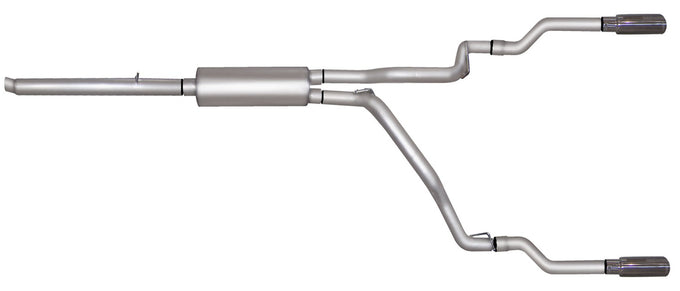 2.5in Cat-Back Dual Split Exhaust w/3.5in Tip <br> 05-11 Dodge Dakota, Mitsubishi Raider, Ram Dakota